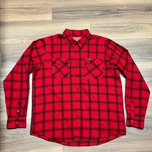Dixxon The Stroker Flannel Button Down Long Sleeve in Red/Black Plaid Size 2XT
